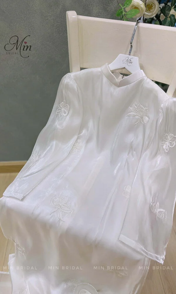 Áo Dài Organza Thêu Hoa