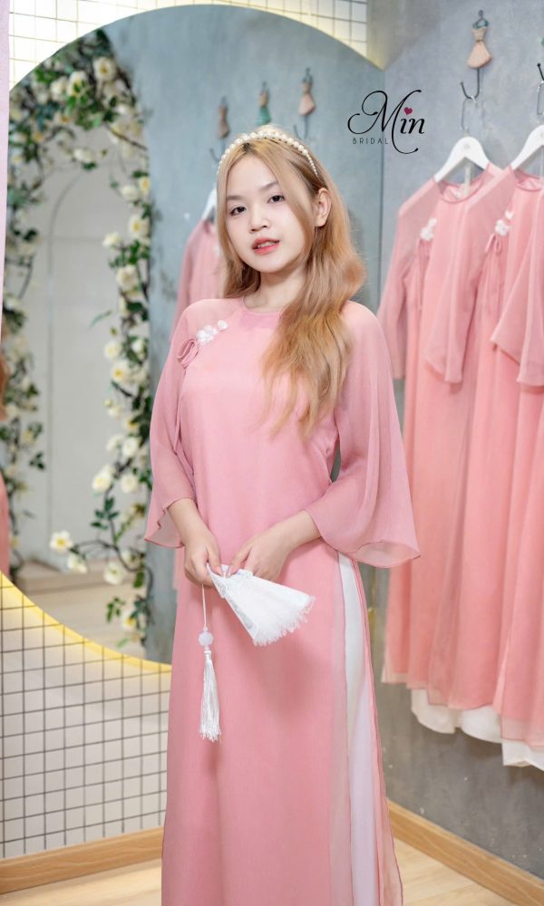 Áo Dài Hồng Ruốc Cách Tân