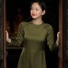 Áo Dài Dạ Cát Xanh Rêu
