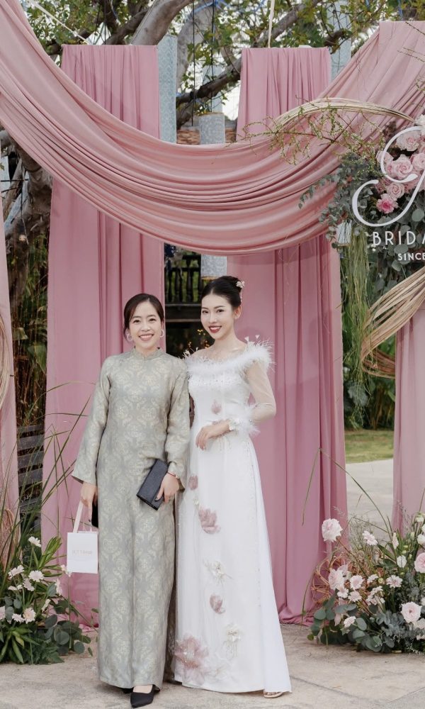 Áo Dài Lụa Tơ - Xám Xanh