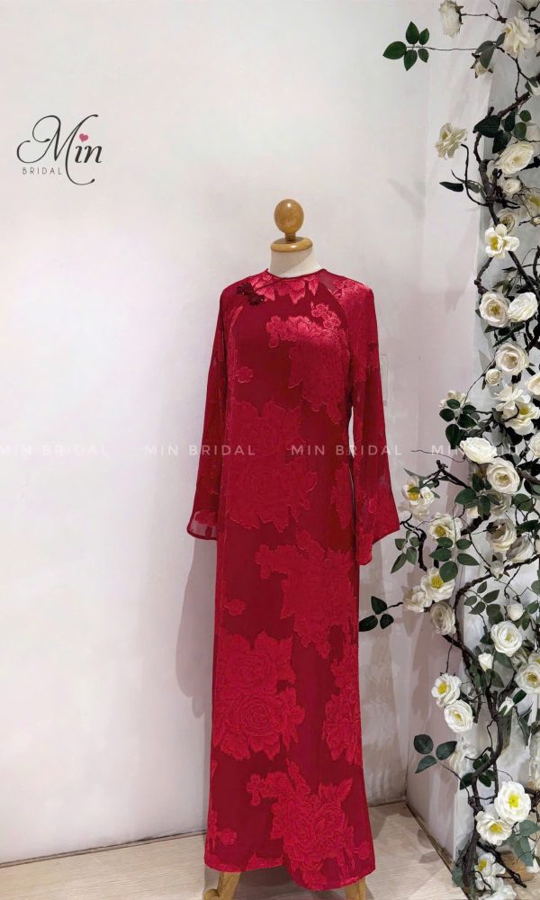 Áo Dài Hồng Sa - Đỏ Đô