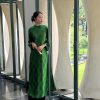 Áo Dài Lụa Tơ Tằm Xanh Lá