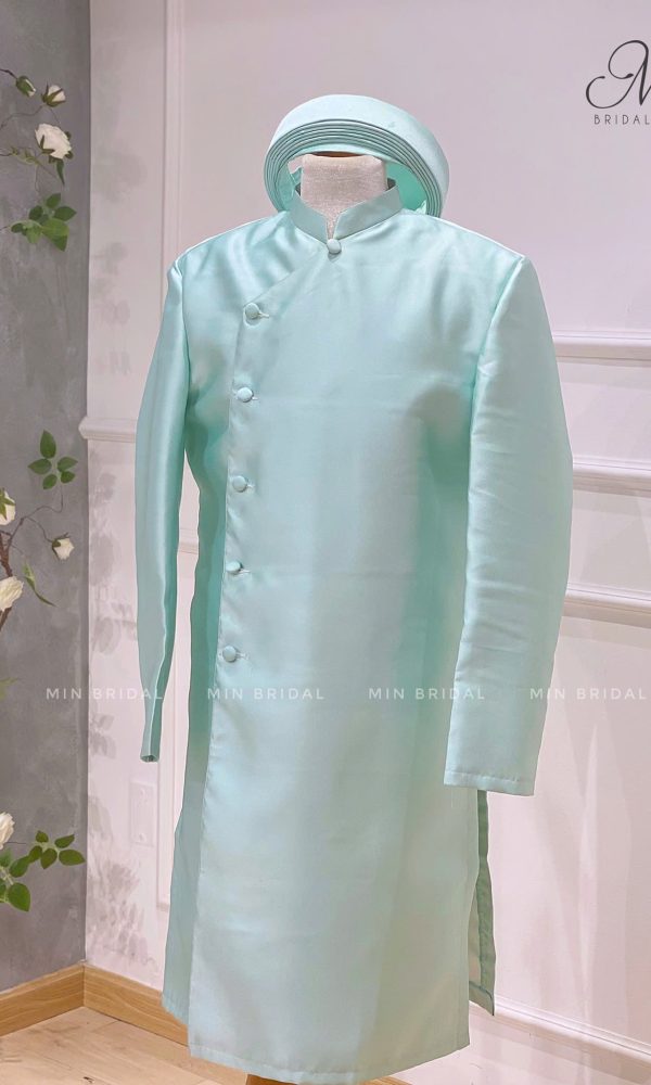 Áo Dài Tafta Xanh Mint