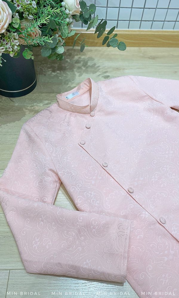 Áo Dài Hồng Gấm Xốp