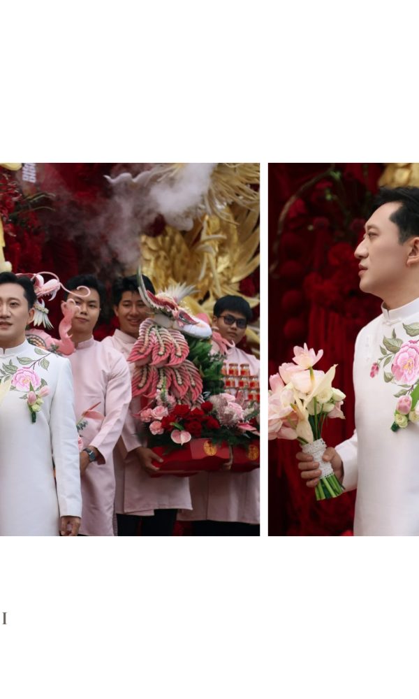 Alternative view of Áo Dài Tafta Trắng Hoa Trà