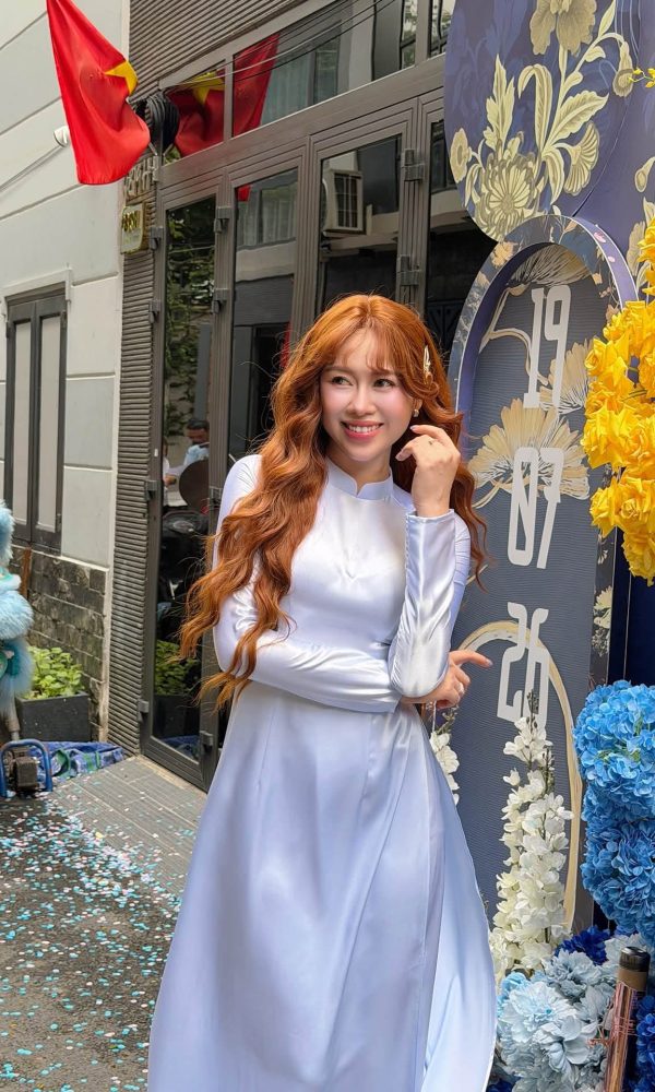 Áo Dài Nữ Lụa Baby Blue